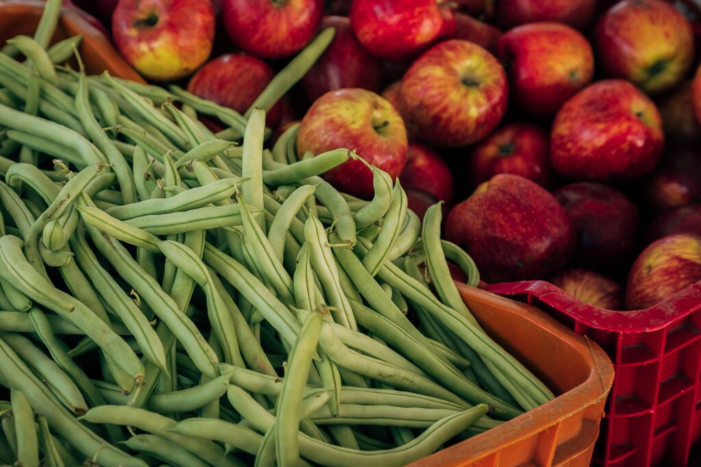 Fresh, tender green beans arranged neatly, radiating vibrant color in a captivating, high-resolution image.